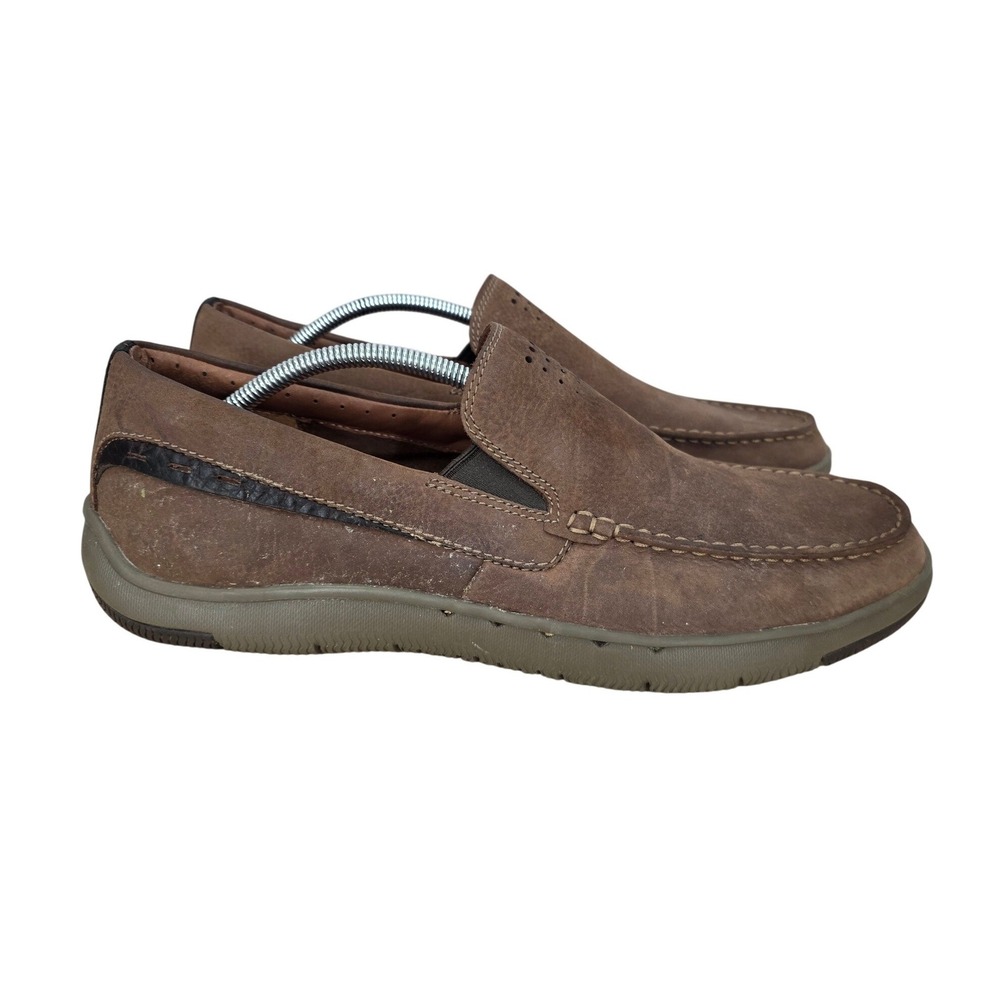 Clarks Unmaslow Easy Loafers Mens 13 M Brown Leather Slip On Casual Shoes Travel